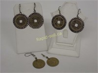 Oriental Sterling Medallion Earrings