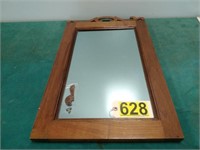 Mirror, needs repair wood piece included