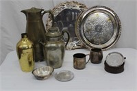 Vintage and Antique Metal Serve ware Lot