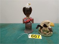 Eagles figurines, as is on candle holder broken