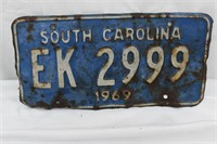 1969 South Carolina License Plate
