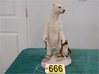 Polar bear and penguin statue