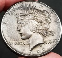 1921 Peace Dollar BU High Relief Key Date, Nice!