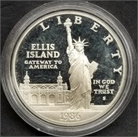 1986-S US Ellis Island Comm. Proof Silver Dollar