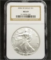 2006-W 1oz Burnished Silver Eagle PCGS MS69