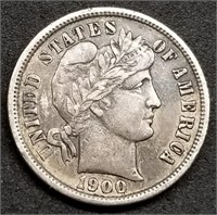 1900-P Barber Silver Dime