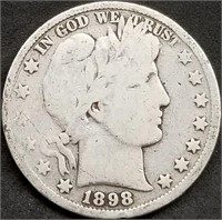 1898-P Barber Silver Half Dollar