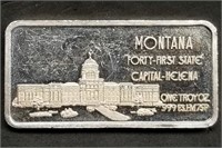 1 Troy Oz .999 Silver Bar - Montana