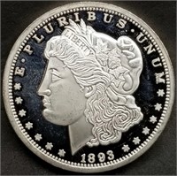 2 Troy Oz .999 Silver 1893-S Morgan Dollar Round