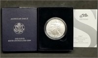 2007-W 1oz Burnished Silver Eagle w/Box & COA