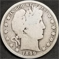 1899-P Barber Silver Half Dollar