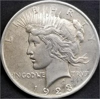 1923 Peace Silver Dollar AU+