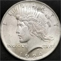 1924 Peace Silver Dollar Gem BU