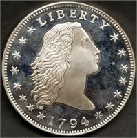 Huge 1 Troy Pound .999 Silver 1794 Liberty Dollar