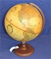 Vintage Wood Base 16" Tall World globe