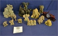 12pc Various Elephant Figures & Statues