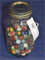 Mason Jar 3/4 Full Vintage Marbles