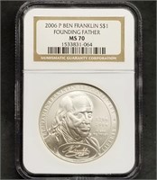 2006-P Ben Franklin Silver Dollar NGC MS70 Slab