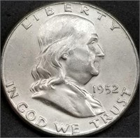 1952-P Franklin Silver Dollar Gem BU