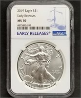 2019 1oz Silver Eagle NGC MS70 Early Releases