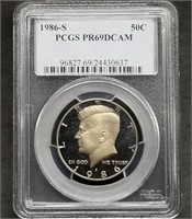 1986-S Proof Kennedy Half Dollar PCGS PR69DCAM
