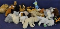 Lot Various Plush Animal Toys In Large Tote