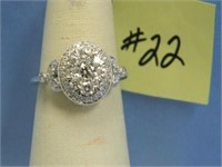 14kt, 5.4gr, White Gold Beautiful Diamond Ring,