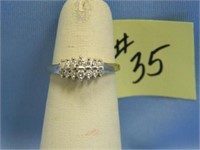 14kt, 2.8gr, White Gold Diamond Ring, Size 6 1/2