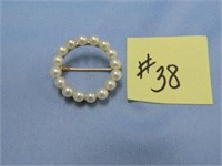 14kt, 3.0gr Yellow Gold Pearl Pin