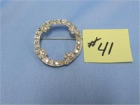 10kt Test, 4.4gr., White Gold Round Diamond Pin