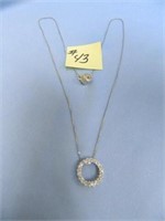14kt, 3.4gr., White Gold 16" Necjklace with Round
