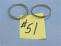 18kt, 3.6gr., White Gold Rings, Size 5 and a Size