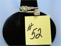 18kt, 1.8gr. White Gold Diamond Ring, Size 6 1/2,
