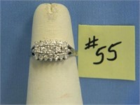 14kt, 3.0gr., White Gold Diamond Ring, Size 6 1/2
