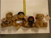(4) Boyds Head Bean Collection Bears