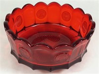 Very Good VTG Fostoria Ruby Coin Glass Bowl
