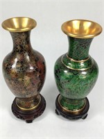 2 Chinese Cloisonne Enamel Vases