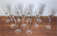10 pcs. Holmegaard Crystal Champagne Glasses