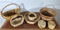 Large Lot of Hand Woven Baskets
