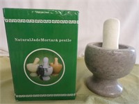 Natural Jade Mortar&Pestel 4.5"T