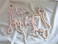 Assorted Pearl Necklaces Not Real