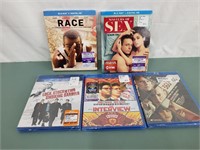 5 NEW IN PACKAGES BLUE RAY DVDS