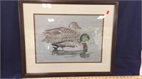 Framed Watercolor Mallards by Rod Arbogast 87