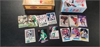 Assortment of Football and Hockey Trading Cards