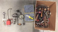 Box lot of Tools, Grinder, ZIP Wrench Craftsman