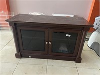 Fiberboard TV Stand w/ Glass Doors