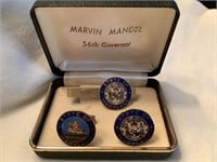 Maryland Marvin Mandel Governor tie clip cuff link