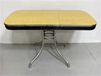 Retro 1950s chrome & yellow top dinette table