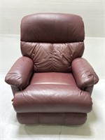 Burgundy red leather La-Z-Boy recliner chair