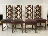 Set of vintage baroque gothic style dining chairs